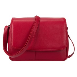 Alessandro Florenz 12975 Women's Leather Handbag Medium Small Leather Handbag Shoulder Bag Women Ladies Bag Genuine Leather Soft Alessandro Florence 12975 Selection, Bordeaux Love (Red)