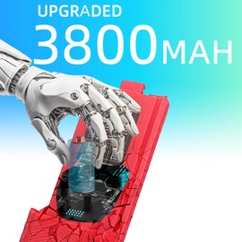 BAOFENG UV-5R Extended Battery,[Upgrade] USB-c Charging 3800mAh High Capacity Li-ion Battery BF-F8HP UV-5RX3 RD-5R UV-5RTP Radios Battery Series (Red 1Pack+USB-c car Charger*1)