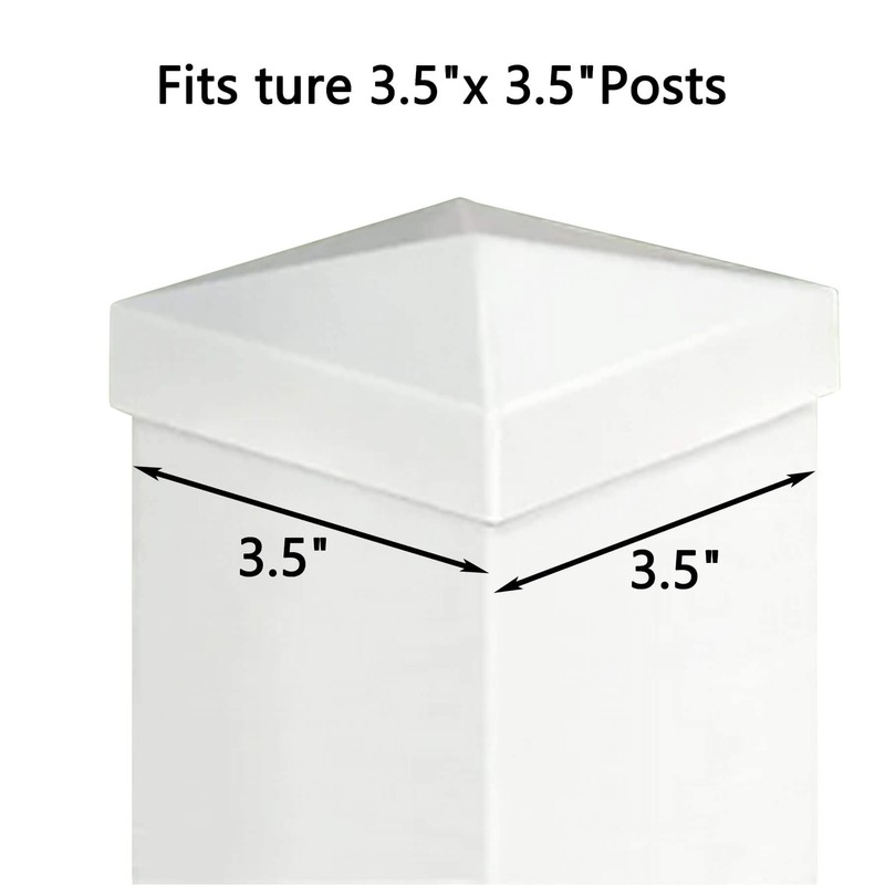 4 Packs 3.5inch Vinyl Pyramid Style Fence Post Cap/Vinyl Post