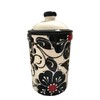 Black, White and Red Design Garlic Goalkeeper Pot (No 4