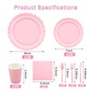 210PCS Pink Party Supplies Set, Disposable Dinnerware Set Serves 30,