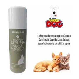 Shampoo Espuma Seca Para Gato En Aerosol 160 Ml., Golden Dog Fresca