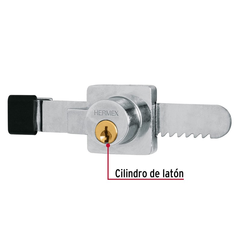 Hermex CV-10, Cerradura para vitrina, modelo 10, cilindro de latón