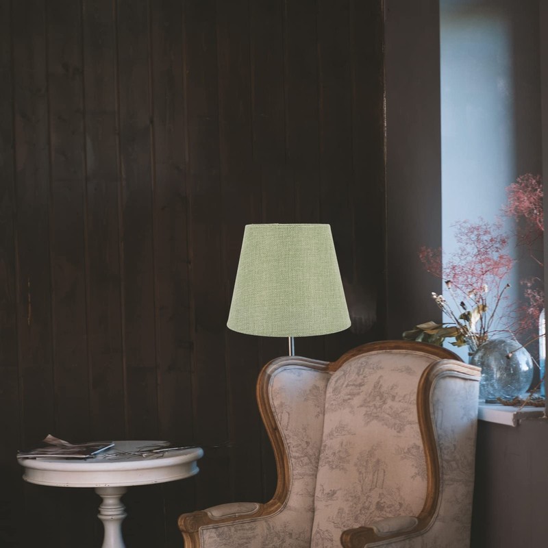 Totority Green Bedside Lamps Lampshade Taper Fabric Lampshade Simple Style