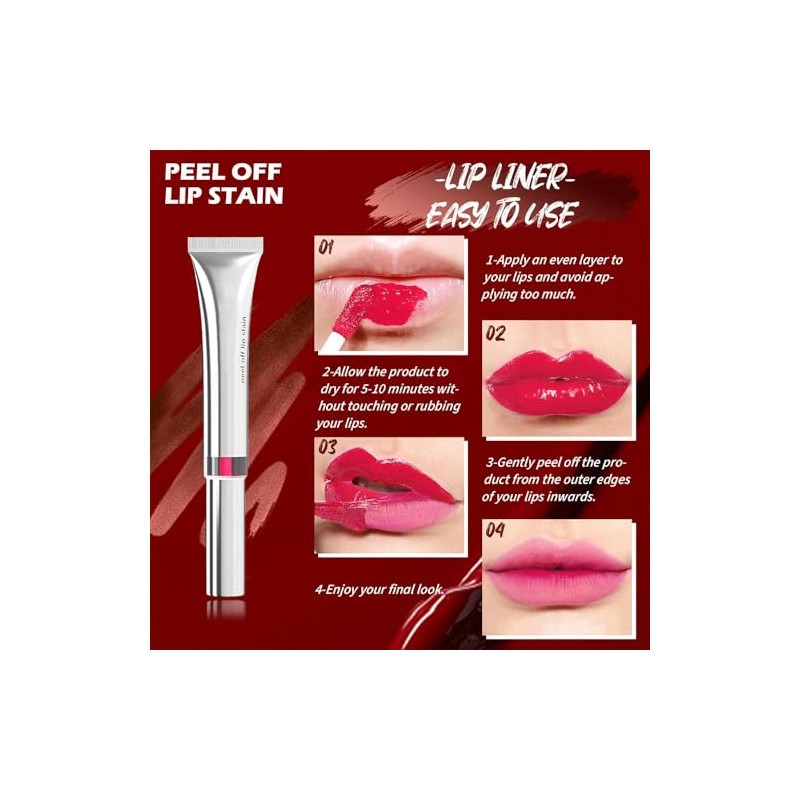 Peel Off Tattoo Lip Stain, Tinte De Labios Peel Off
