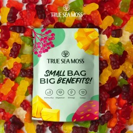 TrueSeaMoss Sample Sea Moss Gummies – 14 Pieces – Nutritious Vegan Formula with Bladderwrack, Burdock Root & Magnesium – Rich in Minerals & Vitamins – supports immunity, improves digestion, boosts energy, skin & hair health