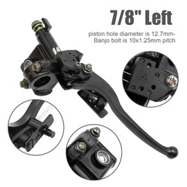 Aynaxcol 7/8'' 22mm Left Hydraulic Brake Master Cylinder with Handle Lever Replacement for Chinese Quad 4 Wheeler ATV 50cc 70cc 90cc 110cc 125cc 150cc