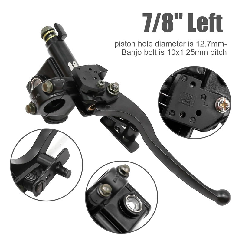 Aynaxcol 7/8'' 22mm Left Hydraulic Brake Master Cylinder with Handle