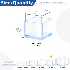 Glarks 10pcs 38mm x 38mm Square Chair Leg Caps, Clear PVC Furniture Pad Table Feet Covers, Square Chair Leg Covers to Protect Wood Tile Floors Felt Pads Furniture Leg Caps Reduce Noise