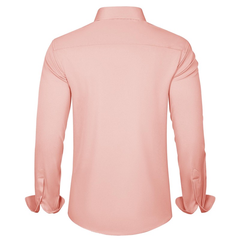 J.VER Men's Dress Shirts Solid Long Sleeve Stretch Wrinkle-Free Formal