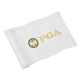 COGOLFING Golf Flag Mini, Double-Sided PGA National Flag with Regular Tube, Double-Sewn Durable 420D Nylon Golf Pin Flags for Backyard Landscape, 8"L x 6"H, White, 1-pack