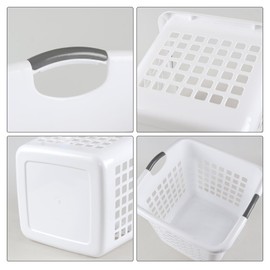 Anbers 4-Pack 72L Large Plastic Laundry Hamper Basket, White Dirty Clothes Storage Hamper