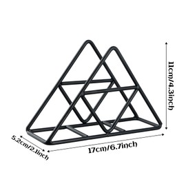 Rapidbok Stainless Steel Napkin Holder, Metal Napkin Holder, Triangular Napkin Holder, Paper Napkin Holder, Napkin Holder for Kitchen Worktops/Dining Tables/Picnic Tables(Black)