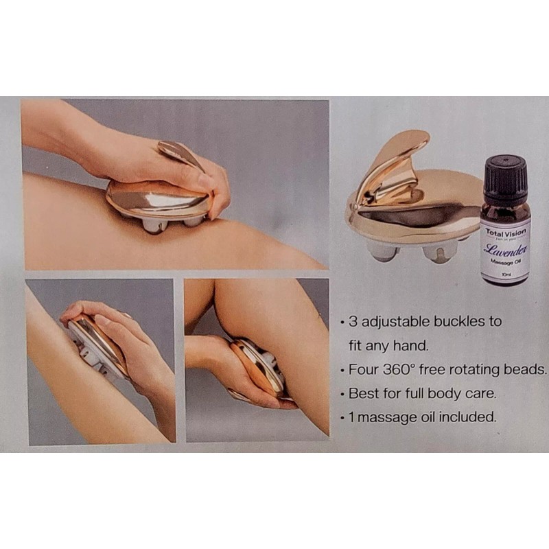 Total Vision Handheld Rolling Massager with Rejuvenating Lavender Oil -