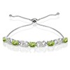 Ice Gems Sterling Silver Genuine Peridot Infinity Adjustable Bracelet