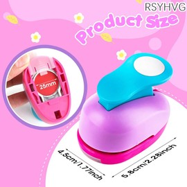 25mm/1inch Circle Punch Hole Punch Shapes Paper Punch Circle Cutter for Paper Crafts Mini Round Paper Punch for DIY Crafting Cardstock Gift Wrapping Greeting Cards (Colour Random)