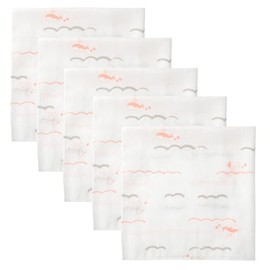 hipzoo ecofriendly Washcloths for Face Pack of 5 100% Rayon Luxury Highly Absorbent and Soft Feel Wash Clothes for Sensitive Skin Assorted Colors (Whale Pink)