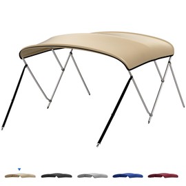 KEMIMOTO Bimini Top for Boat, Bimini Tops Cover 600D Marine Grade Canvas Boat Canopy with 6ft Length 54 in - 96 in Width 46 in Height, Includes Mounting Hardware, Straps Rear Support Poles