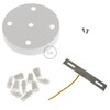Creative-Cables 5 Holes White Cylinder Rosette Kit, bracket, screws and