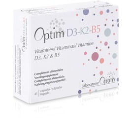 Optim D3-K2-B5 Vitamins, 45 Capsules - Vitamins D3, K2 and B5 Dietary Supplement