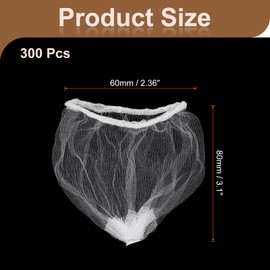 sourcing map 300Pcs Kitchen Sink Strainer Mesh Bags, 4.7" Polyester Disposable Anti-Clogging Strainer Filter Bags for Collecting Kitchen Food Waste Leftover Garbage, White