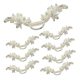 Yoohey 8 Pack 2.5" (64mm) Drawer Pull Handles Vintage Cabinet Knobs Shabby Chic Pull Handles European Style Antique Cream White Dresser Drawer Knob (White & Silver Edge)