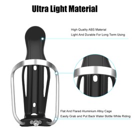 FITTOO Bike Water Bottle Holder, Bicycle Water Bottle Cages with Secure Retention System, Lightweight and Strong Alloy Aluminium, Great for All Bikes, Road Bikes and Mountain Bikes(1PCS Packed).