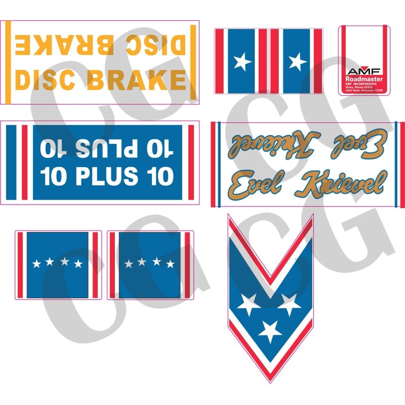 amf,evel knievel Evel Knievel Bicycle AMF 10 SPEED Bicycle Decal