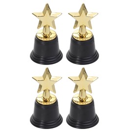 NUOBESTY 4pcs Mini Star Trophy Awards Bulk, Gold Award Trophies Winner Award Trophy Cups for Kids Winning Prizes Sports Competitions Party Favors