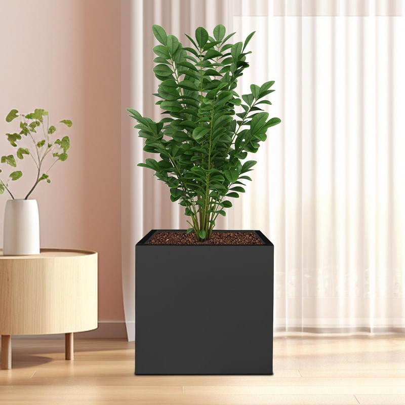 Galvanized Steel Planter Box, 24Inch Large Square Indoor Outdoor Planters