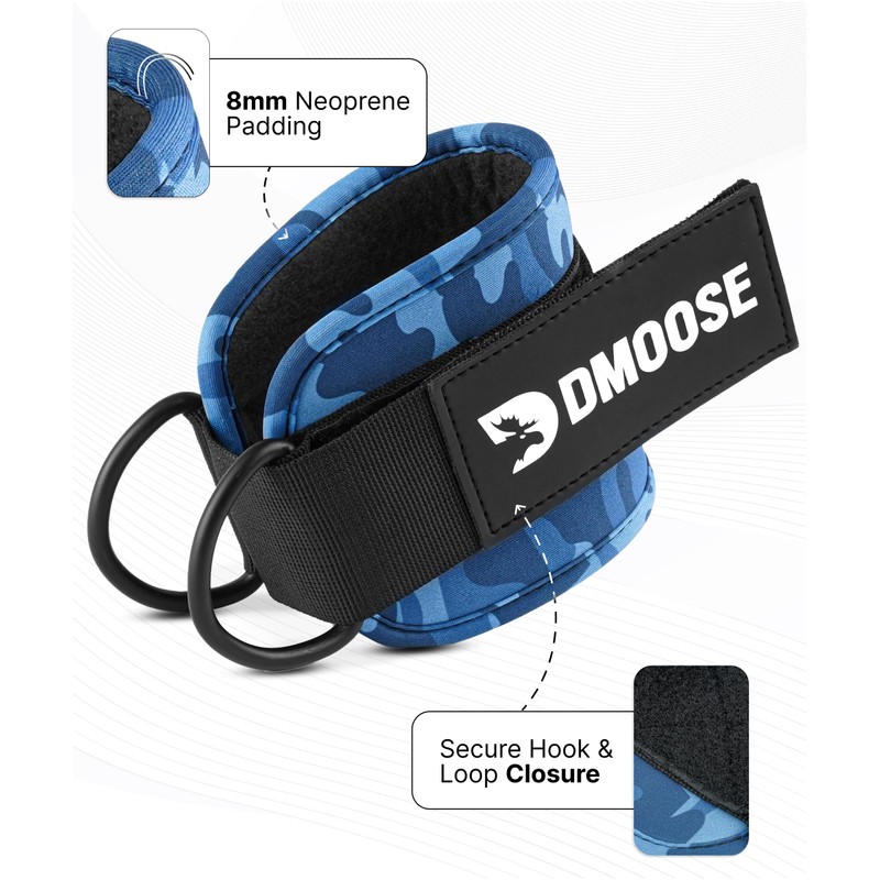 DMoose Fitness Ankle Straps for Cable Machines - One Size