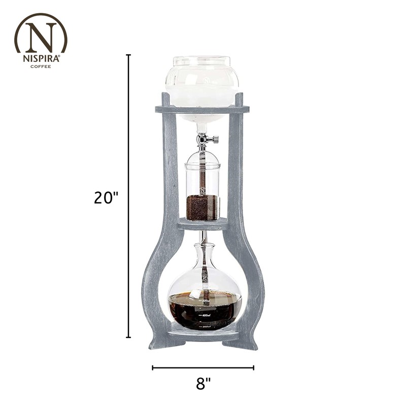 Nispira Iced Coffee Cold Brew Drip Tower Coffee Maker Wooden,