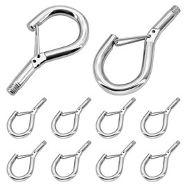 Screw Hooks, M6 Hooks for Screwing - Ceiling Hooks, Screw Hooks, Stainless Steel with Security, Hanging Hook with Spring Buckle, Spring Hooks, Hook Screws, Eye Hooks for Lamps, Signs, Decoration (M6