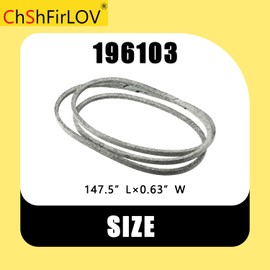 196103 147.5in. Mower Deck Belt Fits for Husvana Poulan 532196103 587686701 53219610 196103 Crafman 33155 LGT2654 GTH2654 YTH2454 PB22L PBGT22 PBGT26（1pc）