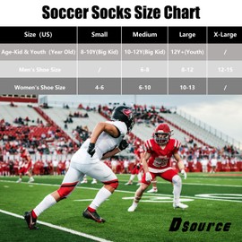 Dsource Youth Soccer Socks, Multi-Sport Athletic Socks for Softball Football Baseball,Sky Blue 2 Pairs M