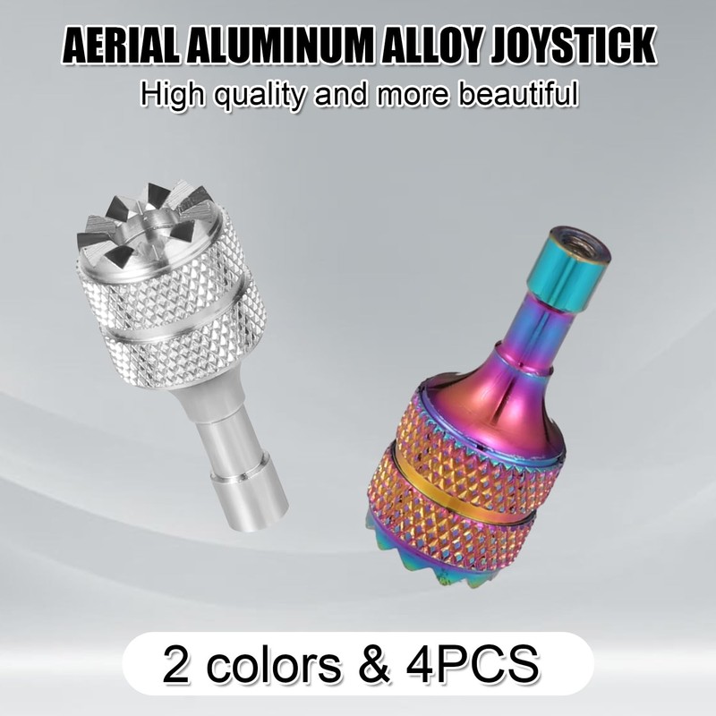 4pcs Drone Controller Sticks, Aluminum Drone Control Joystick Detachable Thumb