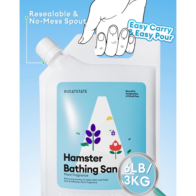 BUCATSTATE Hamster Bath Sand, 6.6LB Potty Litter Sand | Odor