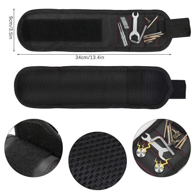 Accessotech Magnetic Wristband Hand Tool Kit Screw Storage Bracelet Holder