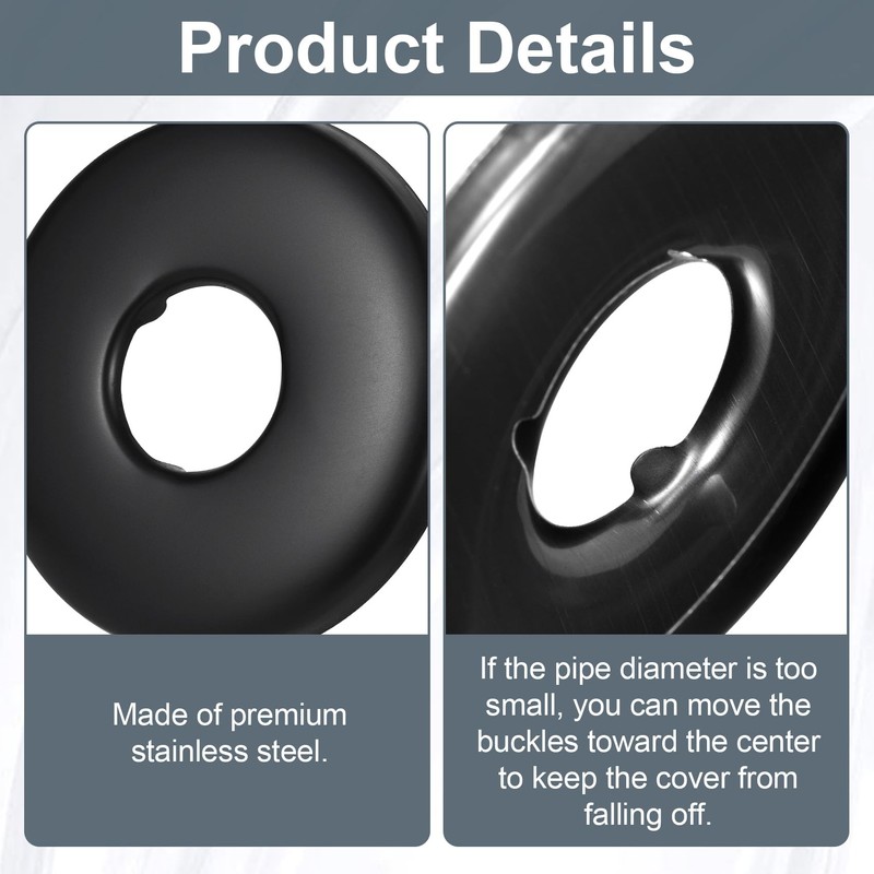 Isslly 2 Pack Shower Arm Flange, 2.5" Round Replacement Escutcheon