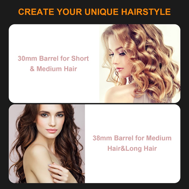 Thermal Brush with 3 Interchangeable Heads Heated Round Brush for