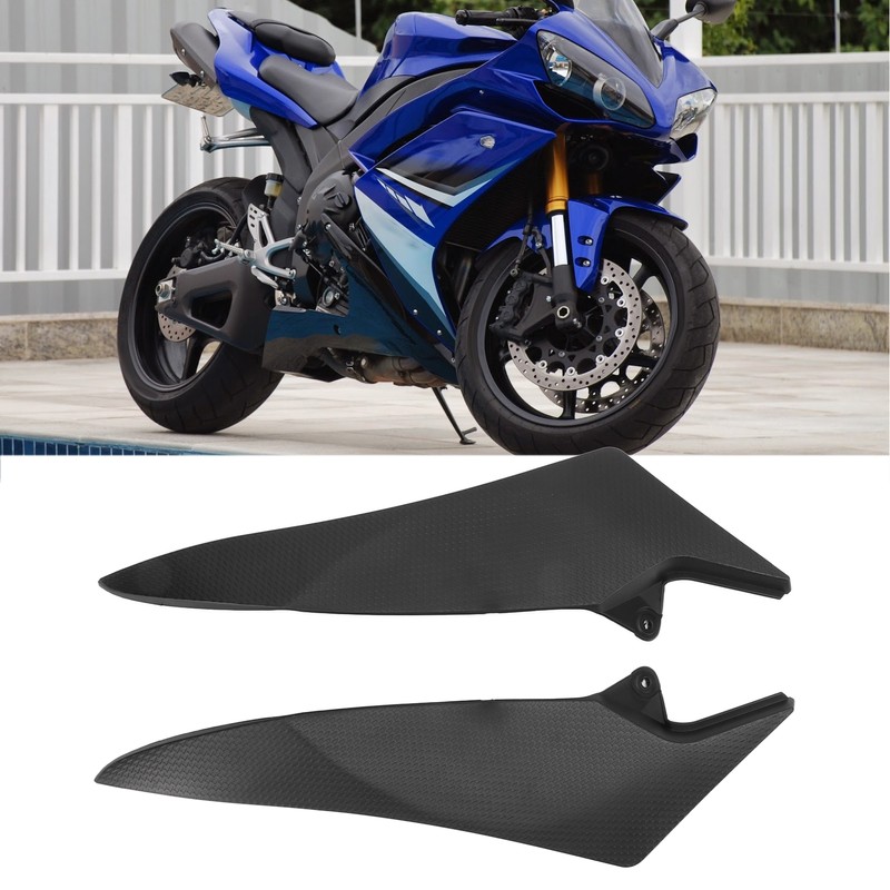 Pair Motorcycle Fuel Tank Side Panel Cover Black Protection Replacement