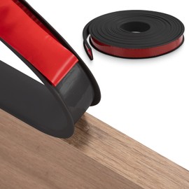 FAKILO 3m×12mm U-Shape Flexible Furniture Edge Banding, Black Furniture Edging Trim Edge Strip for Worktop Cabinets Table Shelves Restoration