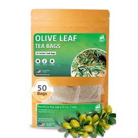 TeaDreamTea Olive Leaf Tea Bags – 50 Count (Olive Leaf Tea, 50 Bags), Natural Caffeine-Free Herbal Tea for Blood Pressure, Antioxidant & Immune Support