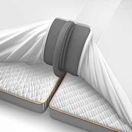Aukimo Love Bridge for Mattresses with Fitted Sheet, Non-Slip, Mattress Wedge and Gap Filler for Mattresses, Practical Solution for Double Beds <3 Minutes Attached