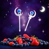8pcs Blue and Gold Astronaut Fruit Fork for Kids, Fun