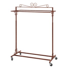 SSWBasics Boutique Cobblestone Double-Rail Rolling Clothing Rack