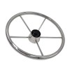 Jinmu 13-1/2 Inch 5-Spoke Destroyer Style Stainless Boat Steering Wheel