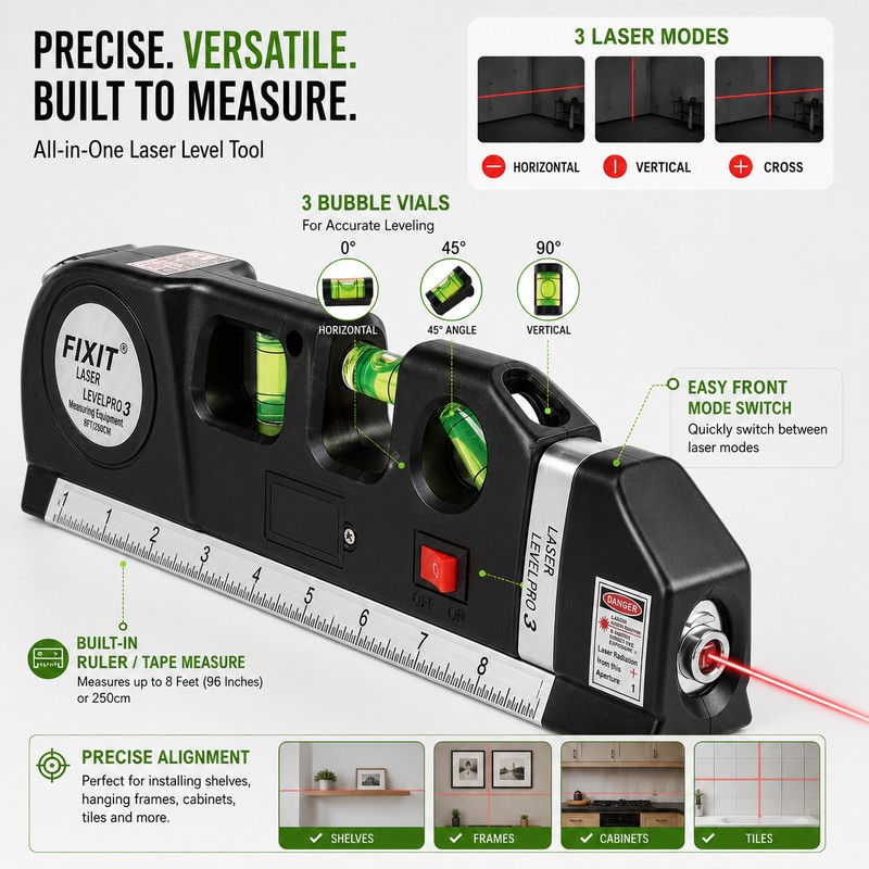 Multipurpose Laser Level Tool for Home Projects – Cross Line