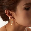 Pearl Earrings for Women Stack Gold Small Hoop Earrings Set