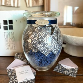 KindNotes Glass Keepsake Gift Jar with Retirement Messages - Mosaic Tiles Design